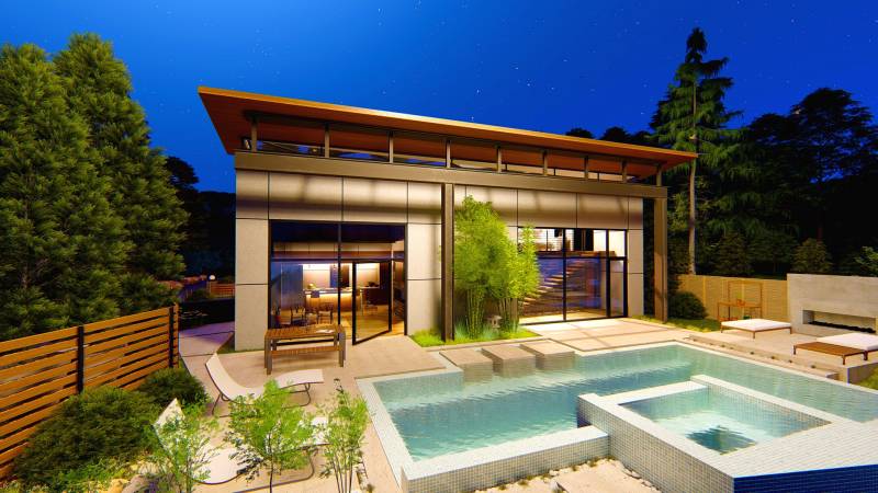 Entreprise spécialisée dans la fermeture de pool house pour villa moderne sur Roquevaire
